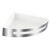 EMOTION stainless steel shower corner shelf, large, white