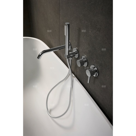 MOZA CHROM zestaw wannowy podtynkowy z baterią 3-otworową 2-funkcyjną