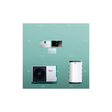 Pakiet Systemowy OZE - Pompa ciepła powietrzna powietrze-woda monoblok VAILLANT VWL 55/6A aroTHERM plus 5.4 kW 400 V + Moduł komunikacji internetowej VR 940f + Moduł sterowania VWZ AI + Zasobnik buforowy VP RW 50 + Regulator sensoCOMFORT VRC 720