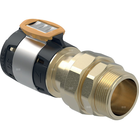Złącze GEBERIT FlowFit, brąz krzemowy bezołowiowy, 1 3/4'' x 50 mm (GZ x łącznik zaprasowywany)