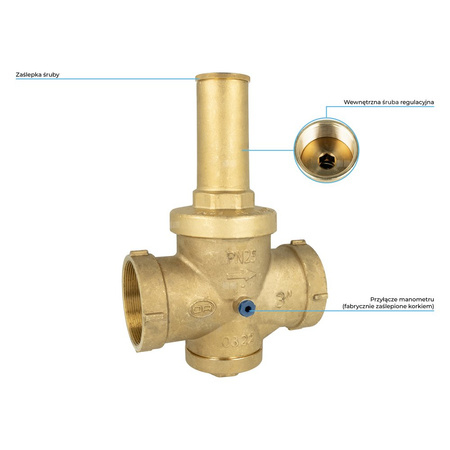 Standardowy reduktor ciśnienia wody BPR 408, GW G3'', 1 ÷ 5,5 bar