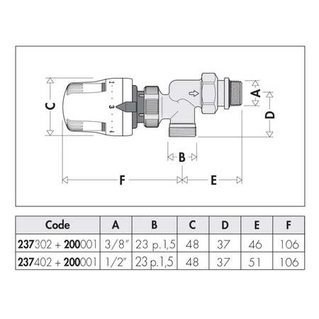 DYNAMICAL - Dynamiczny termostatyczny zawór grzejnikowy przystosowany do montażu głowic termostatycznych lub siłowników elektro