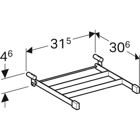 Kratka uchylna Geberit Publica z podkładkami