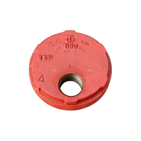 Zaślepka z przepustem GW czerwona Groove - 114.3 Rp1 1/4"