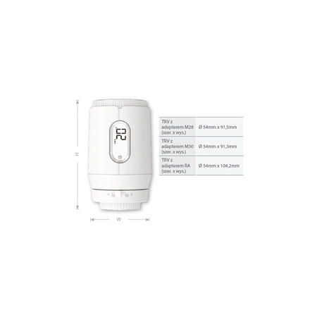 Salus elektroniczna grzejnikowa głowica termostatyczna TRV3RF, M30 x 1,5 mm, bateryjna