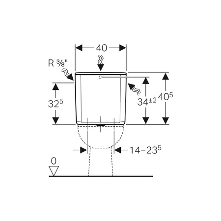 Pokrywa spłuczki Geberit do spłuczki natynkowej AP128, spłukiwanie z funkcją''stop'': Biały-alpin