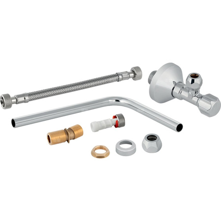 Zestaw przyłączeniowy boczny, do modułu sanitarnego Geberit Monolith do WC: Chrom błyszczący