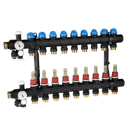 Rozdzielacz do ogrzewania podłogowego AFRISO ProCalida EF1 9-obieg. poliamid GZ 1'' x euroconus 3/4''
