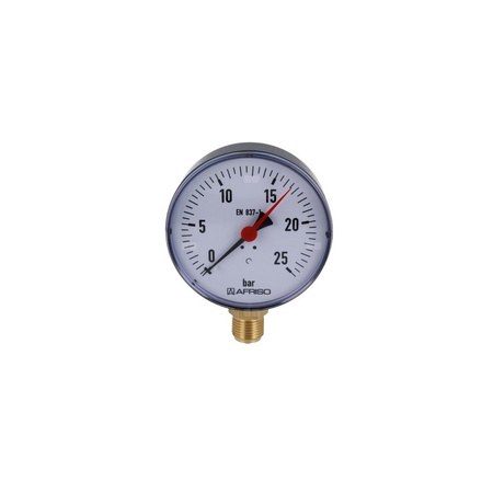 Manometr z rurką Bourdona AFRISO RF grzewczy 0/25 bar G1/2B radialne fi 100 mm, kl. 2.5%