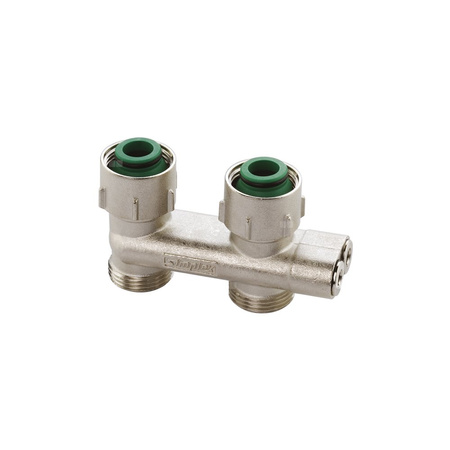Moduł przyłączeniowy prosty FLAMCO MEIBES mosiądz (niklowanie) 3/4'' GW x 3/4'' Eurokonus, rozstaw 50 mm do grzejników