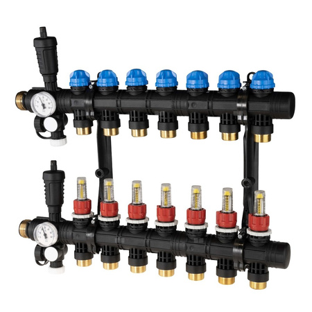 Rozdzielacz do ogrzewania podłogowego AFRISO ProCalida EF1 7-obieg. poliamid GZ 1'' x euroconus 3/4''