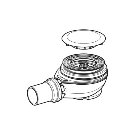 Pokrywa odpływu Geberit d90, do syfonu brodzikowego, wysokość zasyfonowania 30 / 50 mm: Biały / Matowy