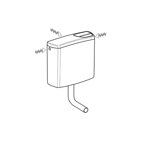 Podpora wentylatora Geberit z dźwignią uruchamiającą, do spłuczki natynkowej AP140, spłukiwanie dwudzielne