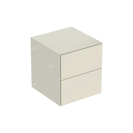 Szafka boczna Geberit ONE, z dwoma szufladami: 45x49.2x47cm, Piaskowy szary / Lakierowany na wysoki połysk