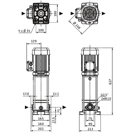 Wilo-Medana CV1-L.606-1/E/E/160 pionowa wysokociśnieniowa pompa wirowa