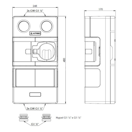 Grupa pompowa AFRISO PrimoTherm K 180-1 DN 32 GW 1 1/4'' x 1 1/4'', z izolacją