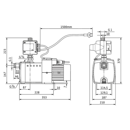 Pompa do zaopatrzenia w wodę Wilo-HiMulti 3C1-43, normalnie zasysająca, wielostopniowa z automatycznym systemem sterowania pompą. Wysokosprawna hydraulika, niskie zużycie prądu, zabezpieczenie przed suchobiegiem, cicha praca.