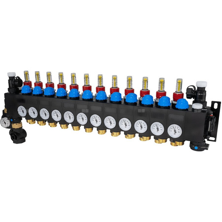 ProCalida CC 1 na 12 obiegów grzewczych, rotametry 0,75÷3,75 l/min