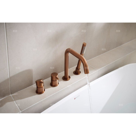 MOZA BRUSHED ROSE GOLD bateria wannowa 4-otworowa