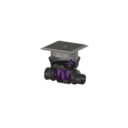 Zawór zwrotny (zasuwa burzowa) Staufix DN 125 z pokrywą czarną z dwoma klapami z tworzywa