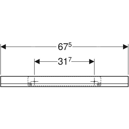 Półka ścienna Geberit: 67.5x5.5x13cm, Piaskowy szary / Malowany proszkowo, matowy