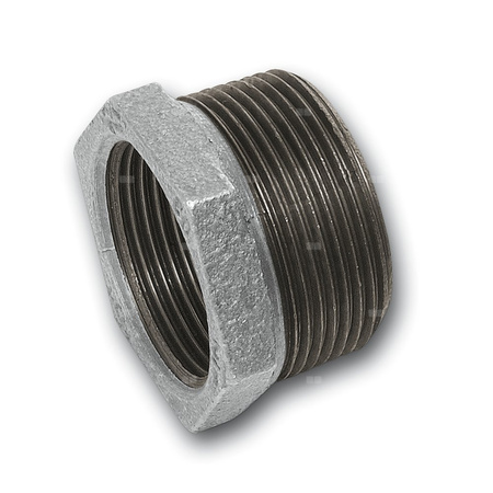 Nypel SANHA 241# redukcja, żeliwo (cynk/nikiel) (ocynk), 2 1/2'' x 1 1/4'' (GZ x GW)