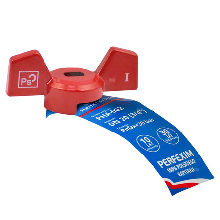 Nakrętka motylkowa PERFEXIM MN-PHA czerwony 1'' (do kurków PHA-002 i PHA-004)