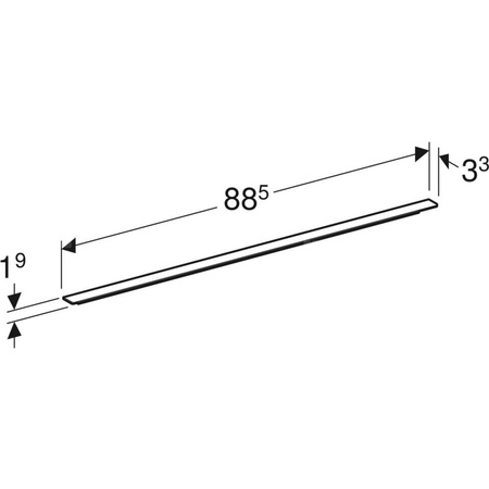 Uchwyt Geberit: Piaskowy szary / Malowany proszkowo, matowy, B=88.5cm