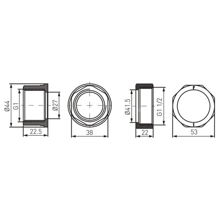 Śrubunek do pompy 6/4"x1" mosiężny żółty