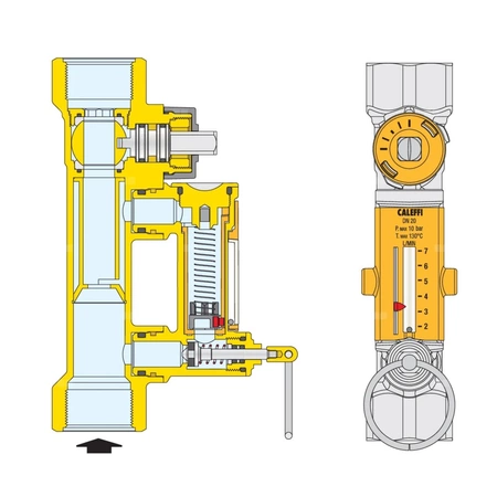 Zawór równoważący z przepływomierzem przeznaczony do instalacji solarnych 3/4" 2-7