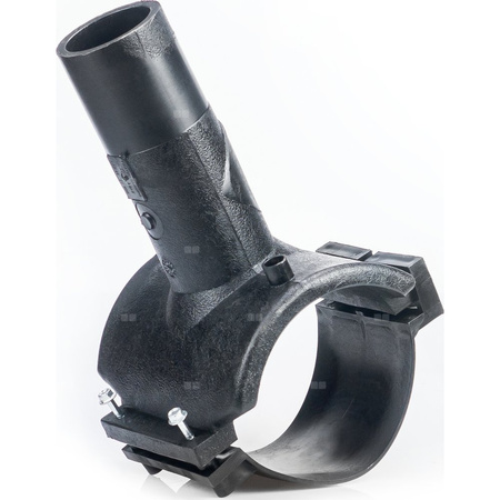 Odgałęzienie siodłowe PE 160x 63 czarne z obejmą WEBA