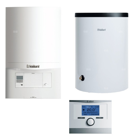 Pakiet - Kocioł gazowy jednofunkcyjny VAILLANT ecoTEC pro VC 186/5-3 kondensacyjny wiszący 5.7 - 20 kW + Czujnik c.w.u. + RegulatormultiMATIC 700 + Zasobnik c.w.uVIH R 120/6B