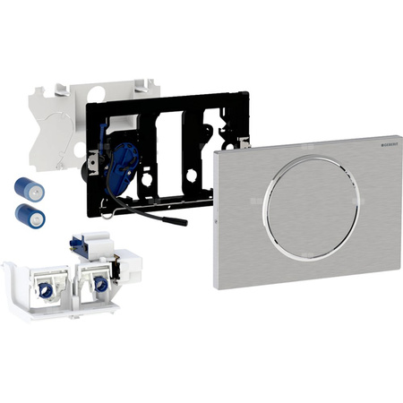 Elektroniczny zestaw uruchamiający WC Geberit, RF, zasilanie bateryjne, Sigma10, 12cm, stal nierdz.