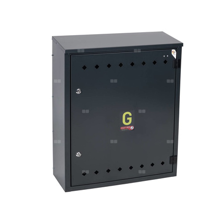 Skrzynka gazowa, 700x850x250, wolnostojąca, metalowa, ze skośnym daszkiem - antracytowa