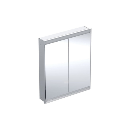 Szafka z lustrem Geberit ONE z ComfortLight i dwojgiem drzwi, montaż podtynkowy, wysokość 90 cm: B=75cm, Aluminium anodyzowane