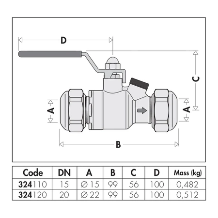 Zawór antyskażeniowy z wbudowanym zaworem odcinającym DN 20 (O 22) - EA typ