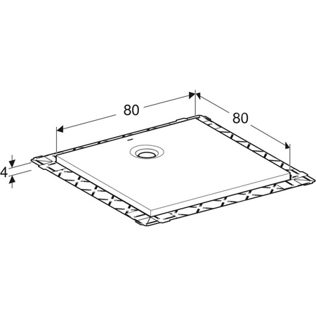Brodzik kwadratowy Geberit Olona z włókniną uszczelniającą: 80x80cm