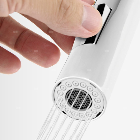 Bateria zlewozmywakowa FERRO ZUMBA SLIM 2F, kolor chrom, beżowa elastyczna wylewka 2f