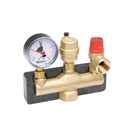 Kompaktowa grupa bezpieczeństwa, mosiądz, z izolacją, 50KW KSG-MS/VM1530/ISO GR. MULT. 3,0 BAR