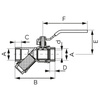 Zawór kulowy FERRO F-POWER 3/4'' GW, uchwyt: dźwignia