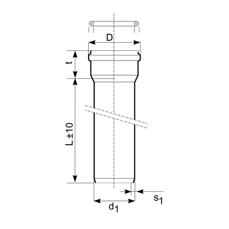 Rura kanalizacyjna zewnętrzna pvc-u MAGNAPLAST KGEL 500 x 6000 x 14.6 z kielichem lita pomarańczowa, klasa C - SN 8
