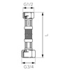 Wąż przyłączeniowy elastyczny FERRO z oplotem (stal), GW x GW, 1/2'' x 3/4'', długość 35 mm