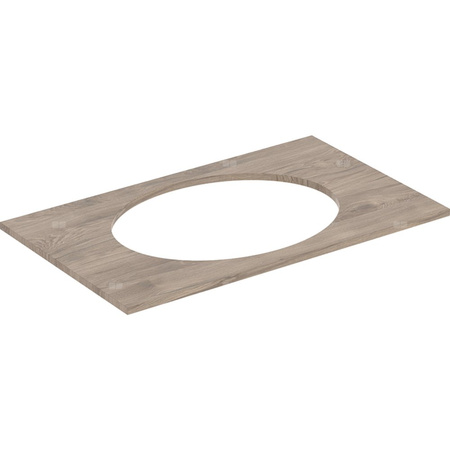Blat pod umywalkę Geberit Selnova Square wpuszczaną w blat: B=79.1cm, Orzech włoski hickory / Melamina, struktura drewna