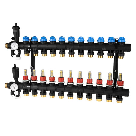 Rozdzielacz do ogrzewania podłogowego AFRISO ProCalida EF1 11-obieg. poliamid GZ 1'' x euroconus 3/4''