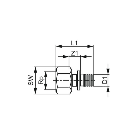Mufa przejściowa TECE flex, brąz, 63 mm x 2'' (GZ x GW)