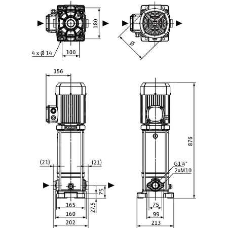 Wilo-Medana CV1-L.613-1/E/E/160 pionowa wysokociśnieniowa pompa wirowa