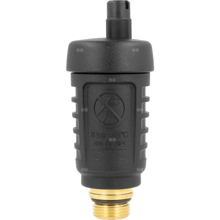 Odpowietrznik automatyczny pionowy, hybrydowy PrimoVent G3/8'' z Aquastop i zaworem stopowym, R1/2''