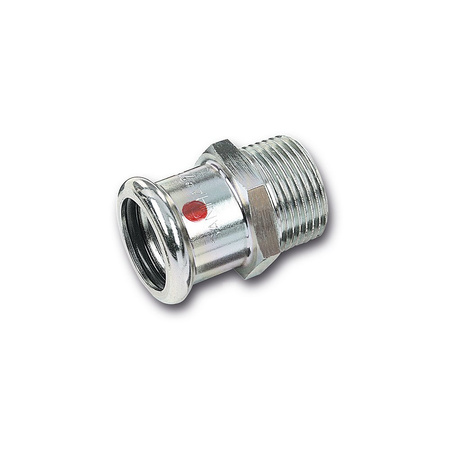 Nypel SANHA Therm, stal (Cynk/nikiel), 15 mm x 3/8'' (zw x GZ)