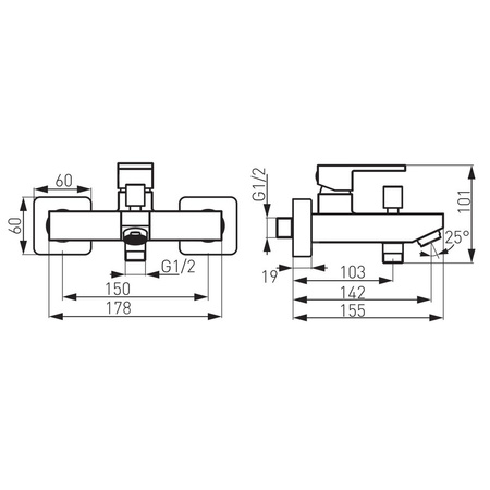 Bateria wannowa FERRO ZICCO BLACK, kolor czarny