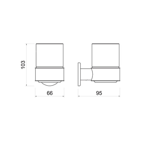 SMILE szklanka pojedyncza, chrom